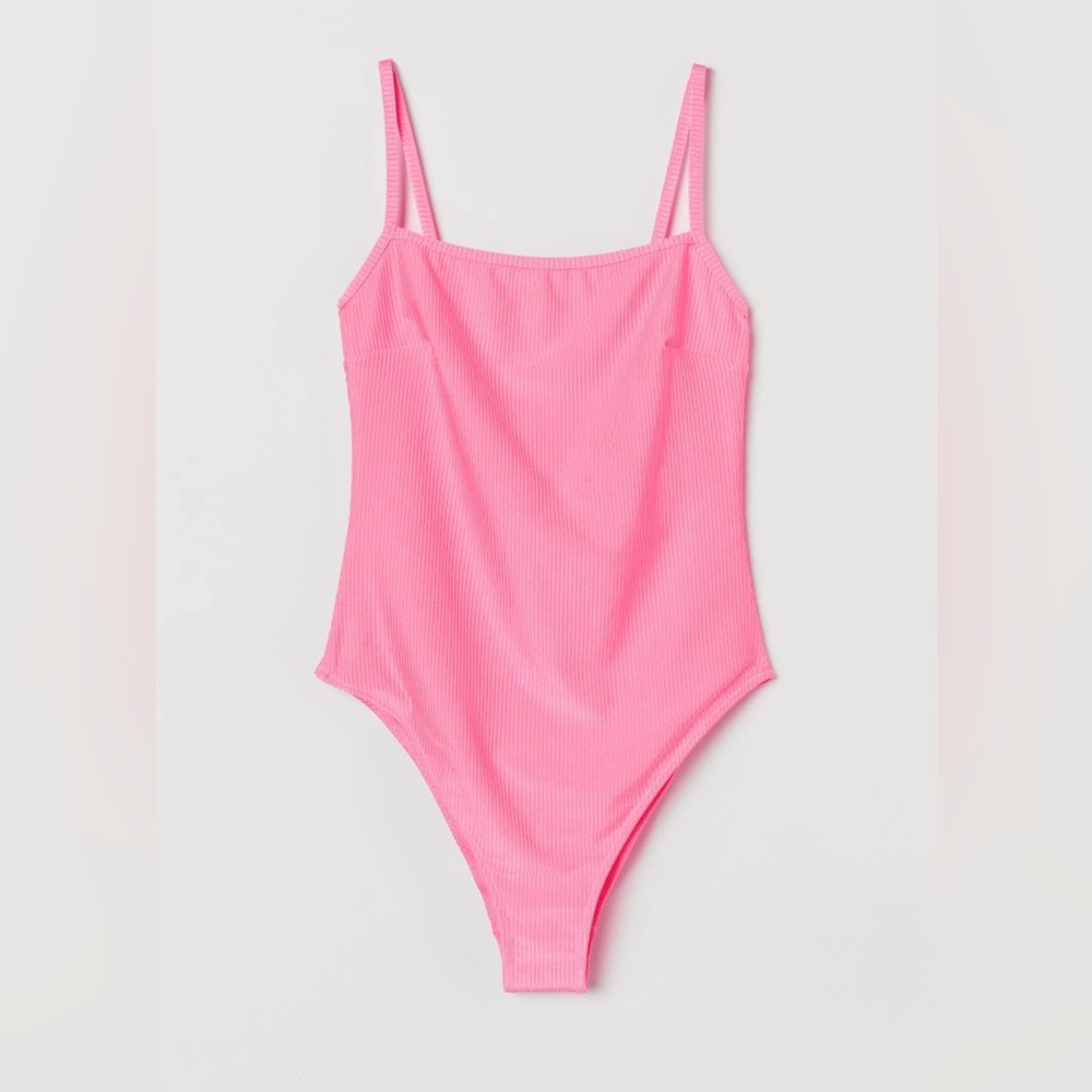 H&M Neon Pink High Leg Swimsuit💕